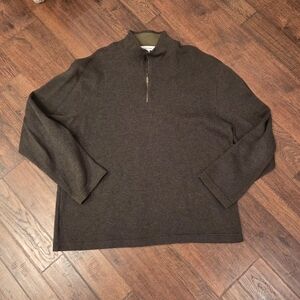 Men's Brown Half-Zip Sweater
